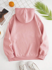 Drawstring Dropped Shoulder Hoodie OutfitFlow