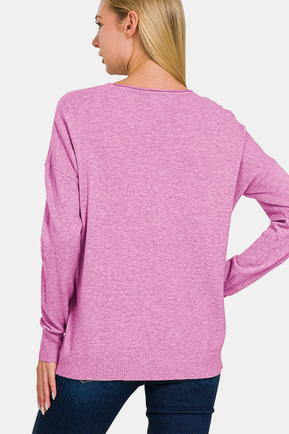 Outfit Flow - Zenana Front Seam Round Neck Sweater