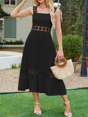 Lace Detail Sleeveless Midi Cami Dress OutfitFlow