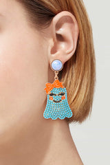 Smiling Ghost Shape Synthetic Pearl Earrings OutfitFlow