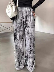 Abstract Print Wide Leg Pants Trendsi