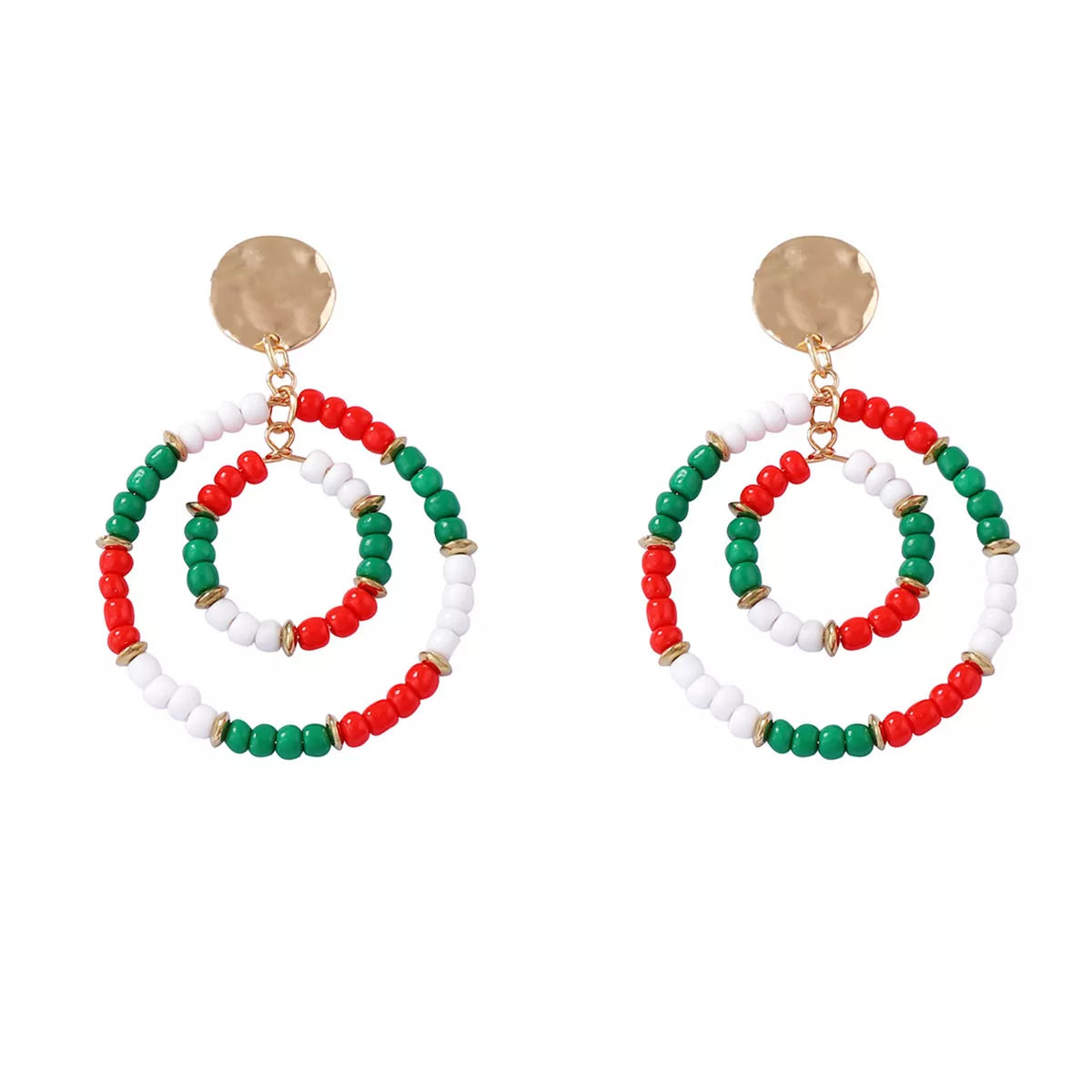 Christmas Beaded Hoop Earrings OutfitFlow