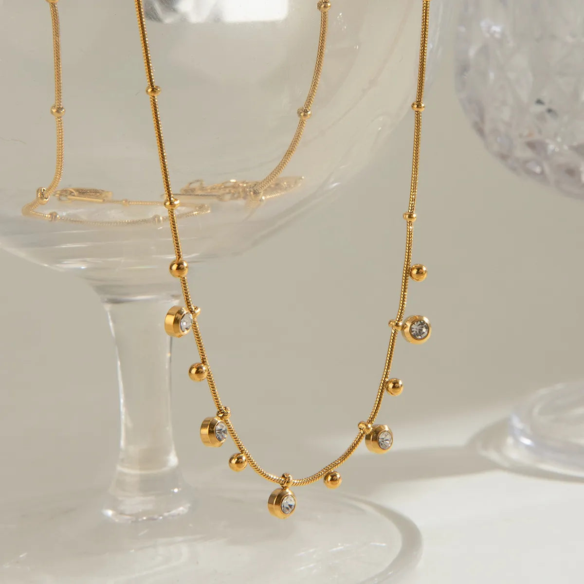 Titanium Steel Zircon Necklace OutfitFlow