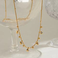 Titanium Steel Zircon Necklace OutfitFlow