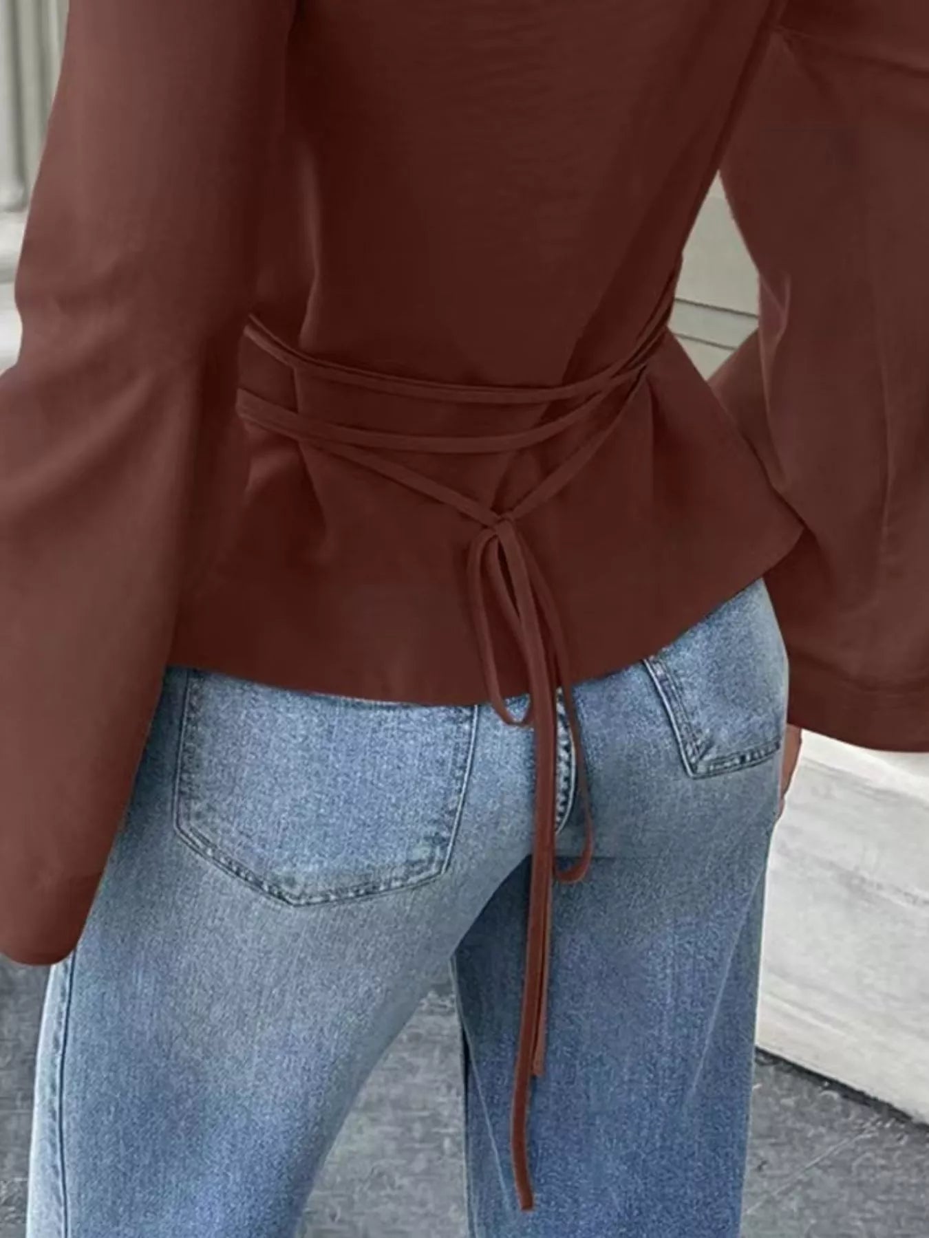 Tied Long Sleeve T-Shirt OutfitFlow