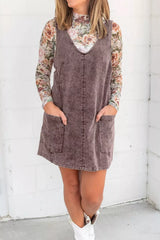 Vintage Wash Denim Overall Dress OutfitFlow