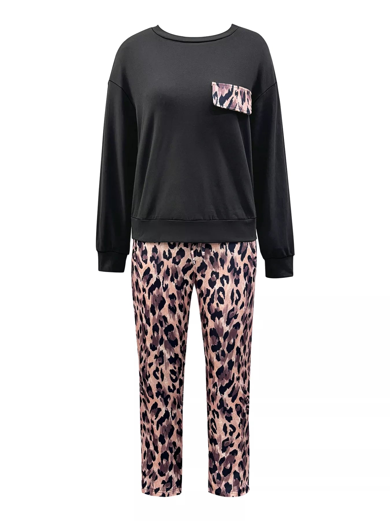 Leopard Print Top and Pants Set OutfitFlow