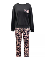 Leopard Print Top and Pants Set OutfitFlow