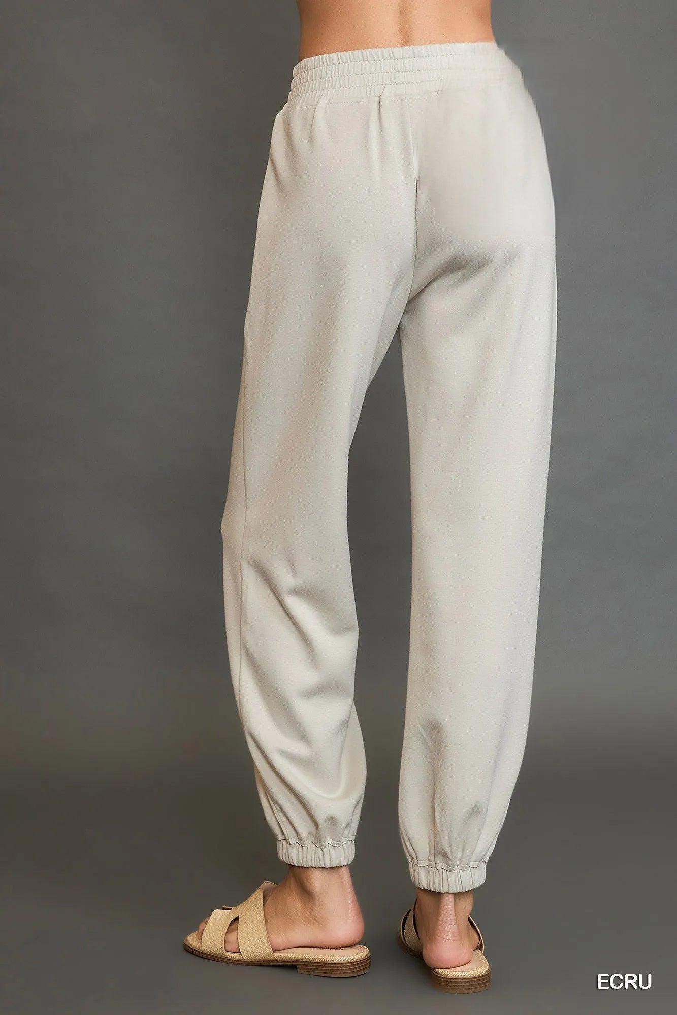 Umgee Drawstring Jogger Pants with Front Seam Detail OutfitFlow