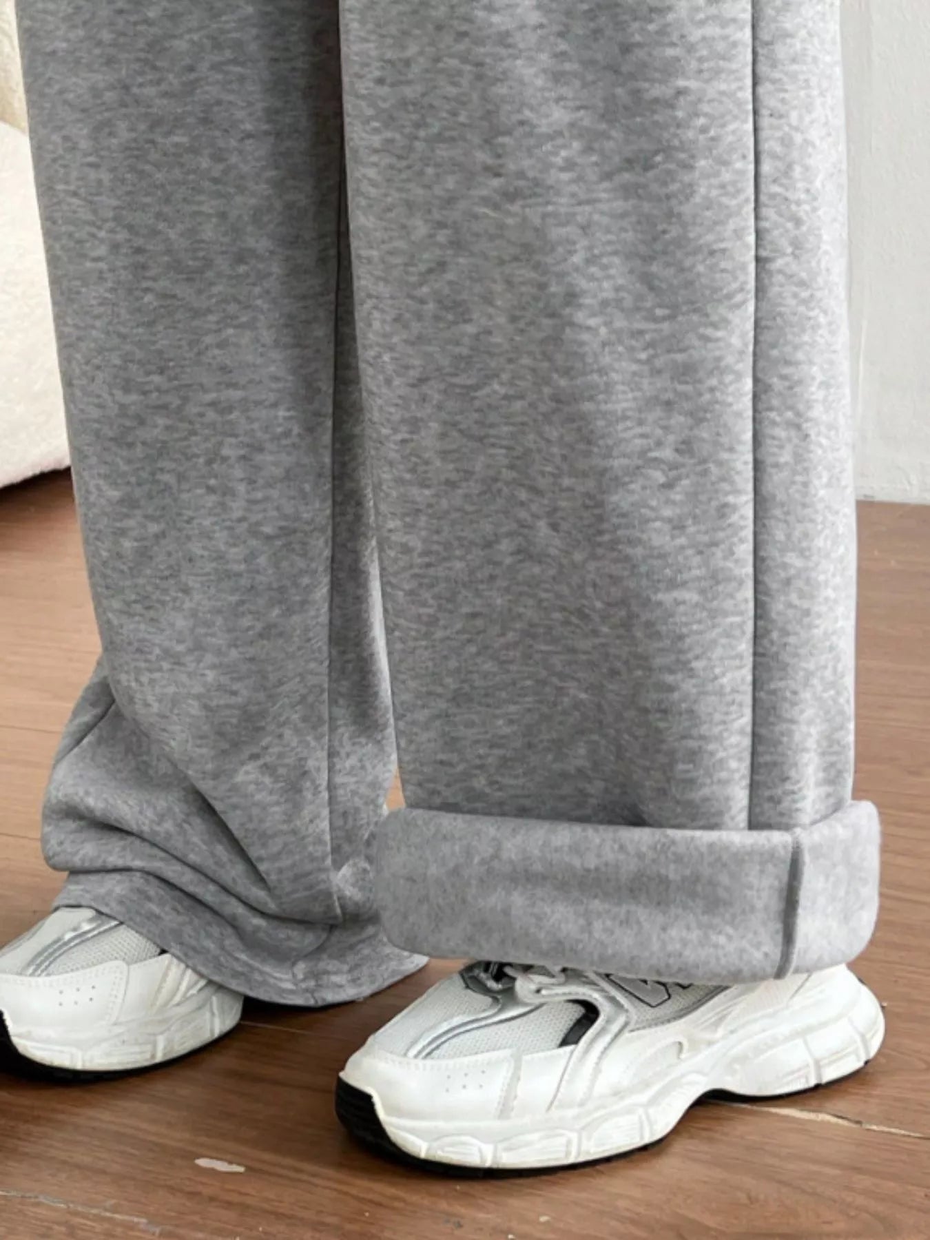 Casual Drawstring High Waist Wide Leg Sweatpants OutfitFlow