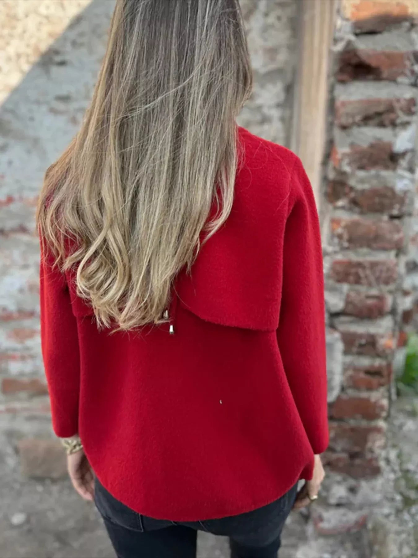 Full Size Textured Knit Zip Up Outerwear Plus Size Trendsi