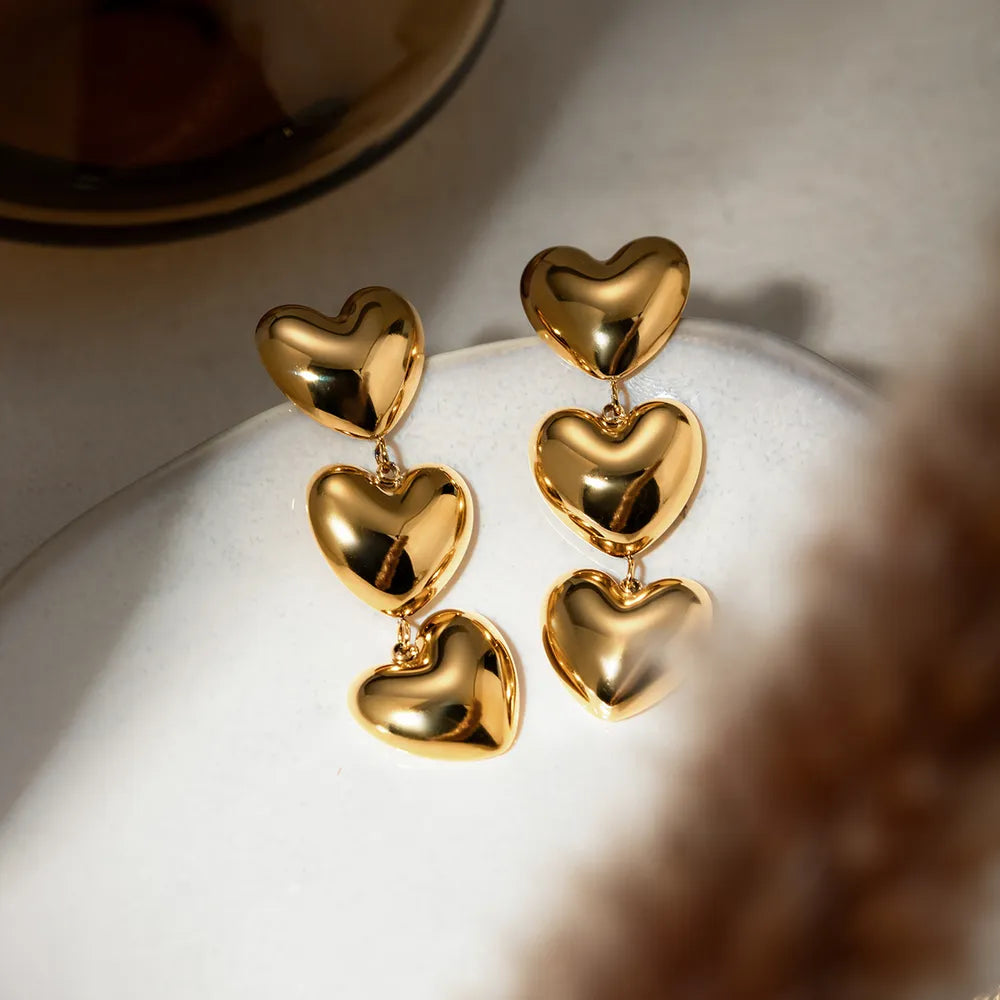 Stainless Steel Heart Earrings OutfitFlow