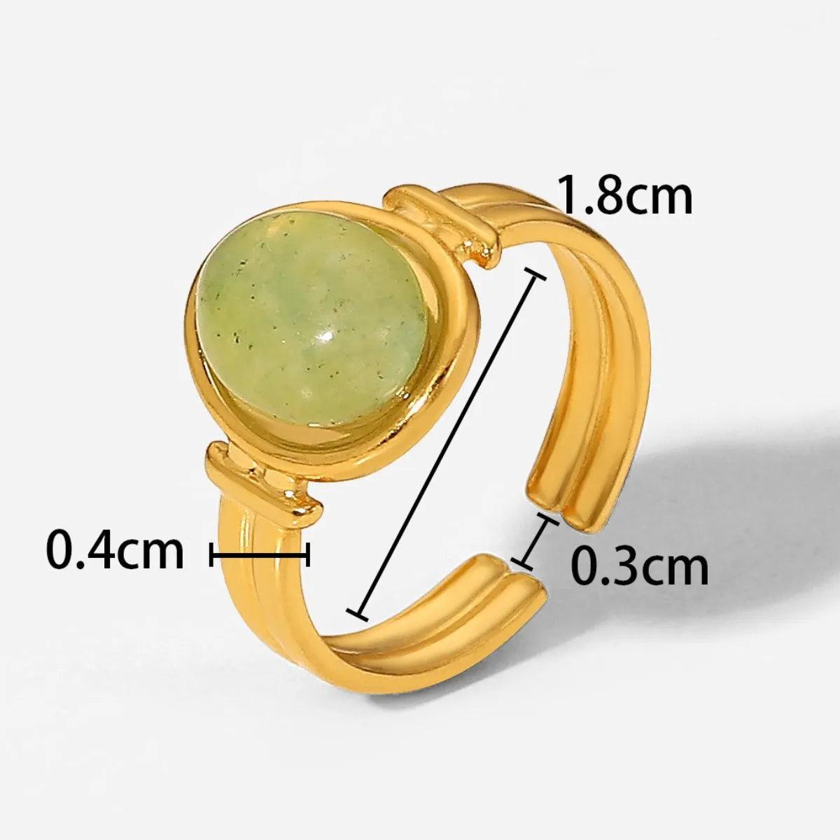 Vintage Natural Stone Gold Plated Adjustable Ring OutfitFlow