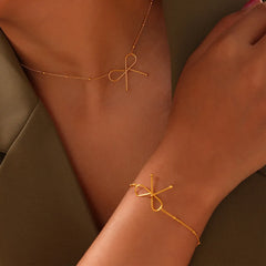 Titanium Steel Bow Bracelet OutfitFlow