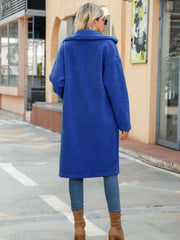 Collared Neck Button Down Coat Trendsi