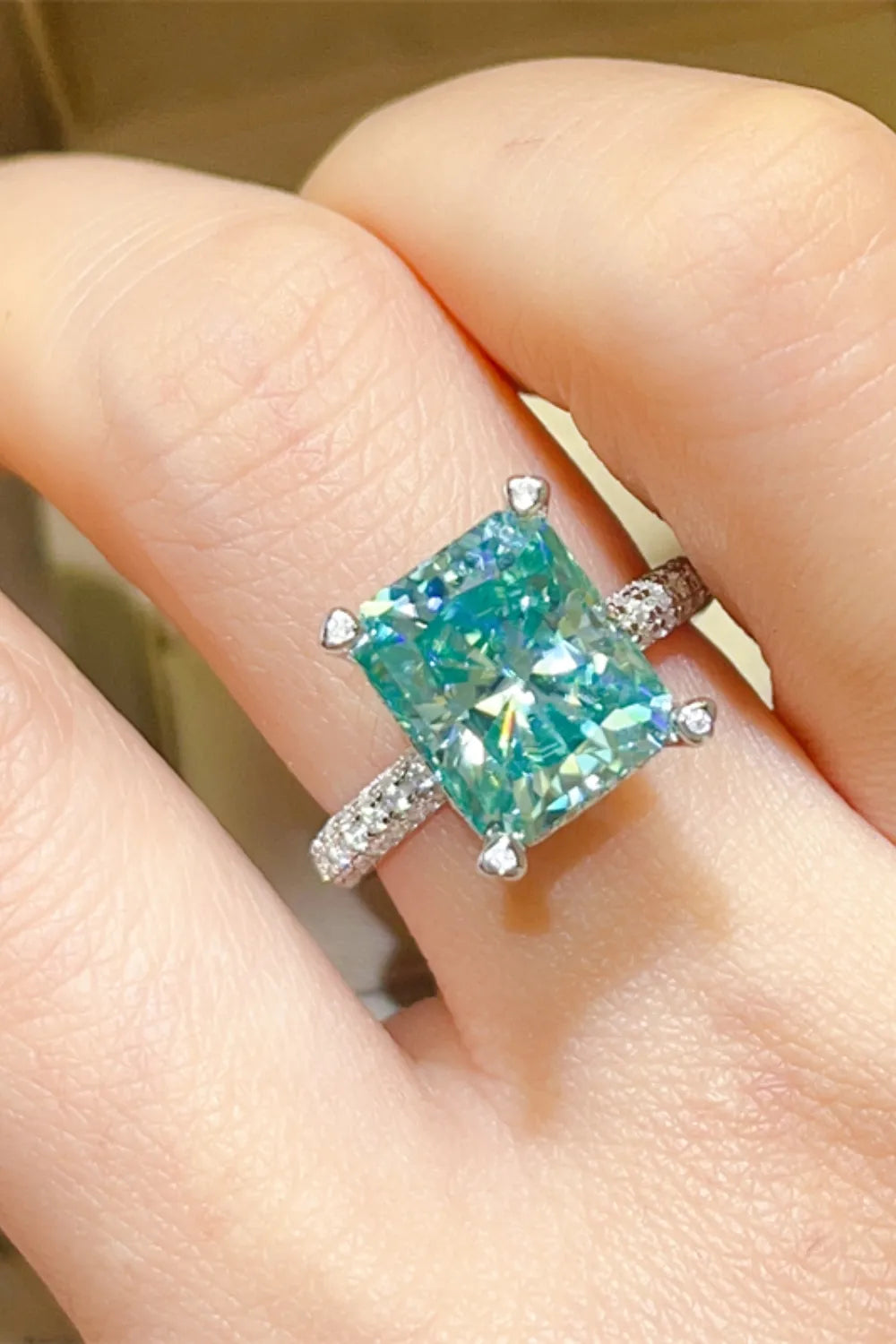5 Carat Moissanite 925 Sterling Silver Ring OutfitFlow