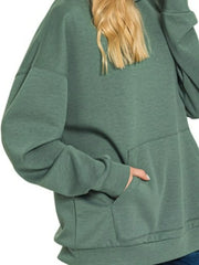 Zenana Oversized Scuba Hoodie with Kangaroo Pocket OutfitFlow