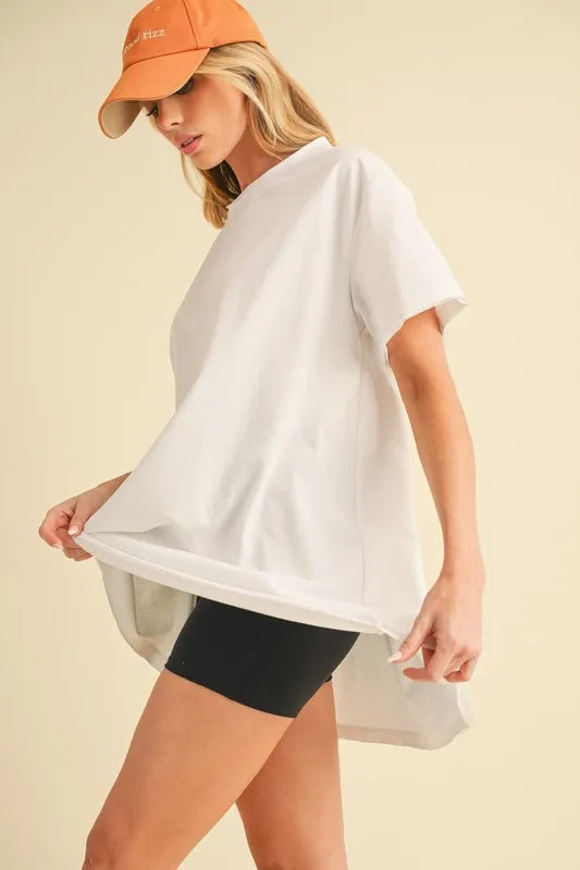 Aemi+Co Round Neck Short Sleeve Oversized T-Shirt OutfitFlow