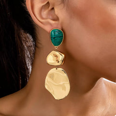 18K Gold-Plated Alloy Drop Earrings Gold One Size OutfitFlow
