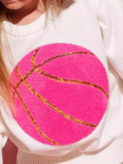 Basketball Round Neck Long Sleeve Sweatshirt OutfitFlow