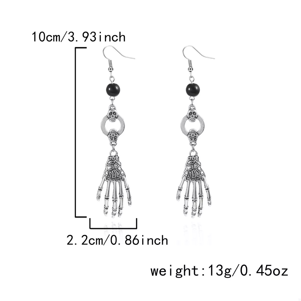 Halloween Skeleton Hand Drop Earrings OutfitFlow