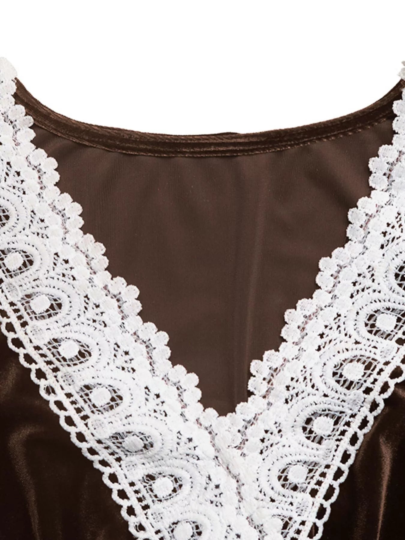 Velvet A-Line Dress with Lace Trim OutfitFlow