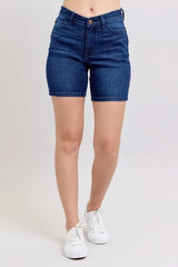 Judy Blue Full Size High Waist V-Front Bermuda Plus Size OutfitFlow