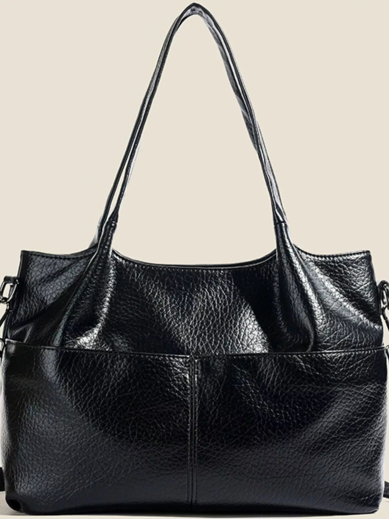 PU Leather Adjustable Strap Handbag OutfitFlow