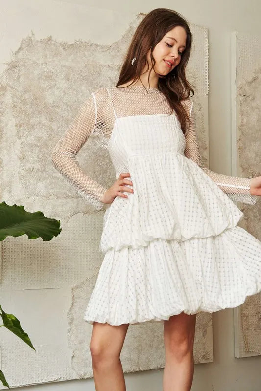 Davi & Dani Checker Print Side Pockets Textured Mini Dress OutfitFlow