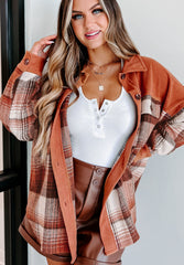 Plaid Button Up Long Sleeve Jacket