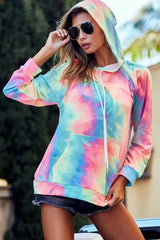 BiBi Tie Dye French Terry Hoodie with Kangaroo Pocket Trendsi