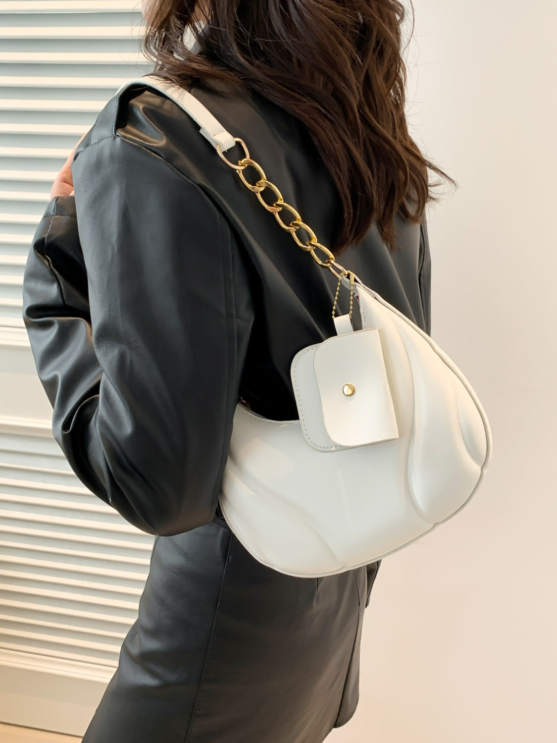 Outfit Flow - PU Leather Shoulder Bag with EarPods Bag