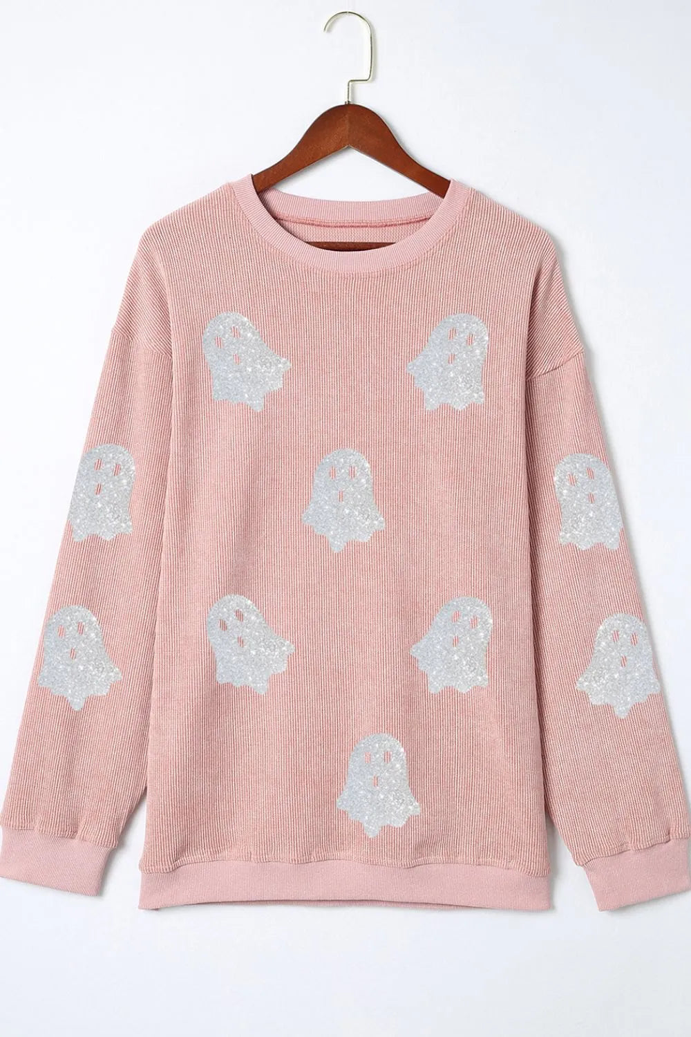 Ghost Round Neck Oversized Sweatshirt OutfitFlow