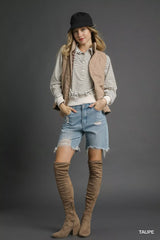 Umgee Quilted Zip-Up Vest OutfitFlow