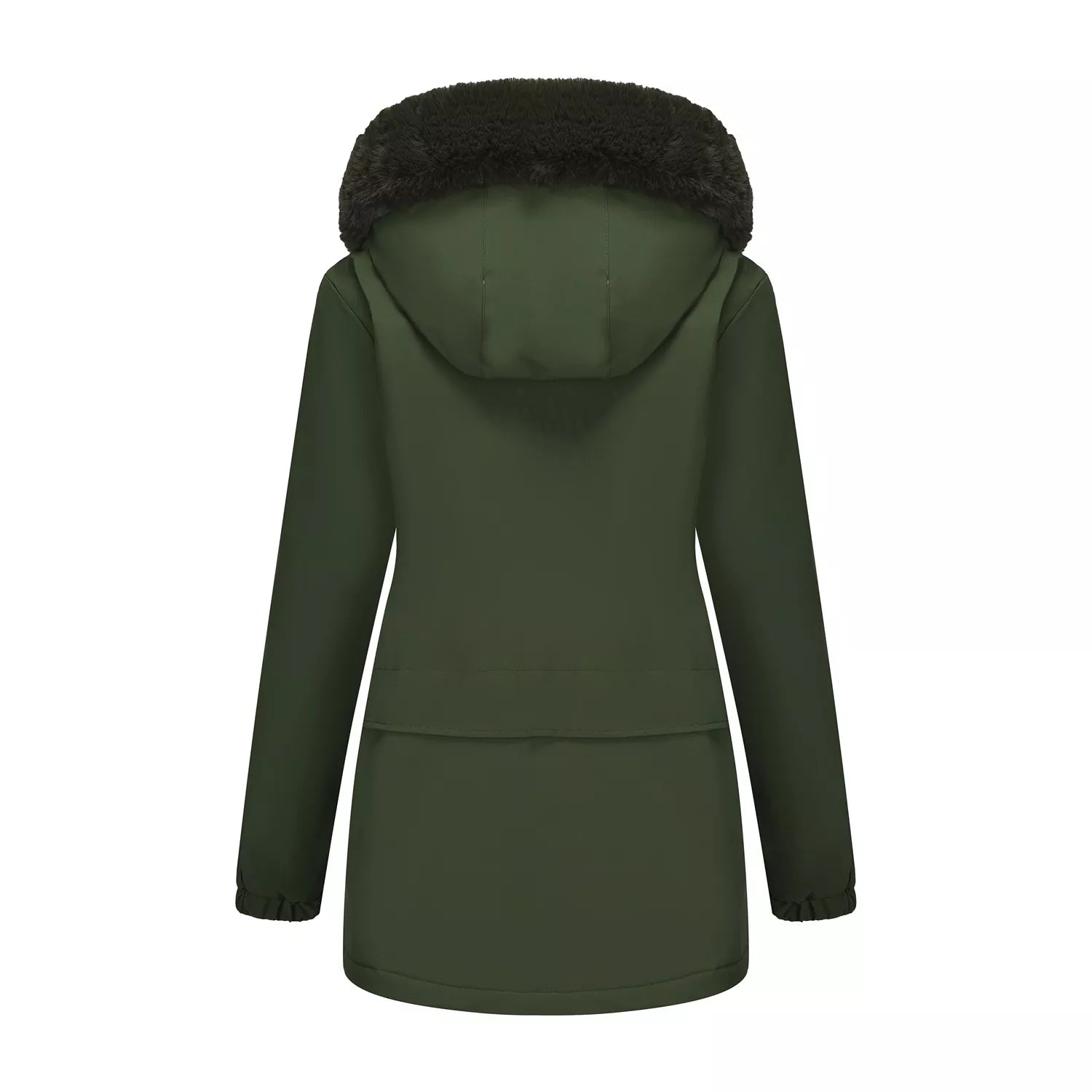 Full Size Fur Hooded Warm Winter Parka Outerwear Plus Size OutfitFlow