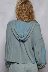 POL Contrast Cropped Jacket with Raw Edge Detail OutfitFlow