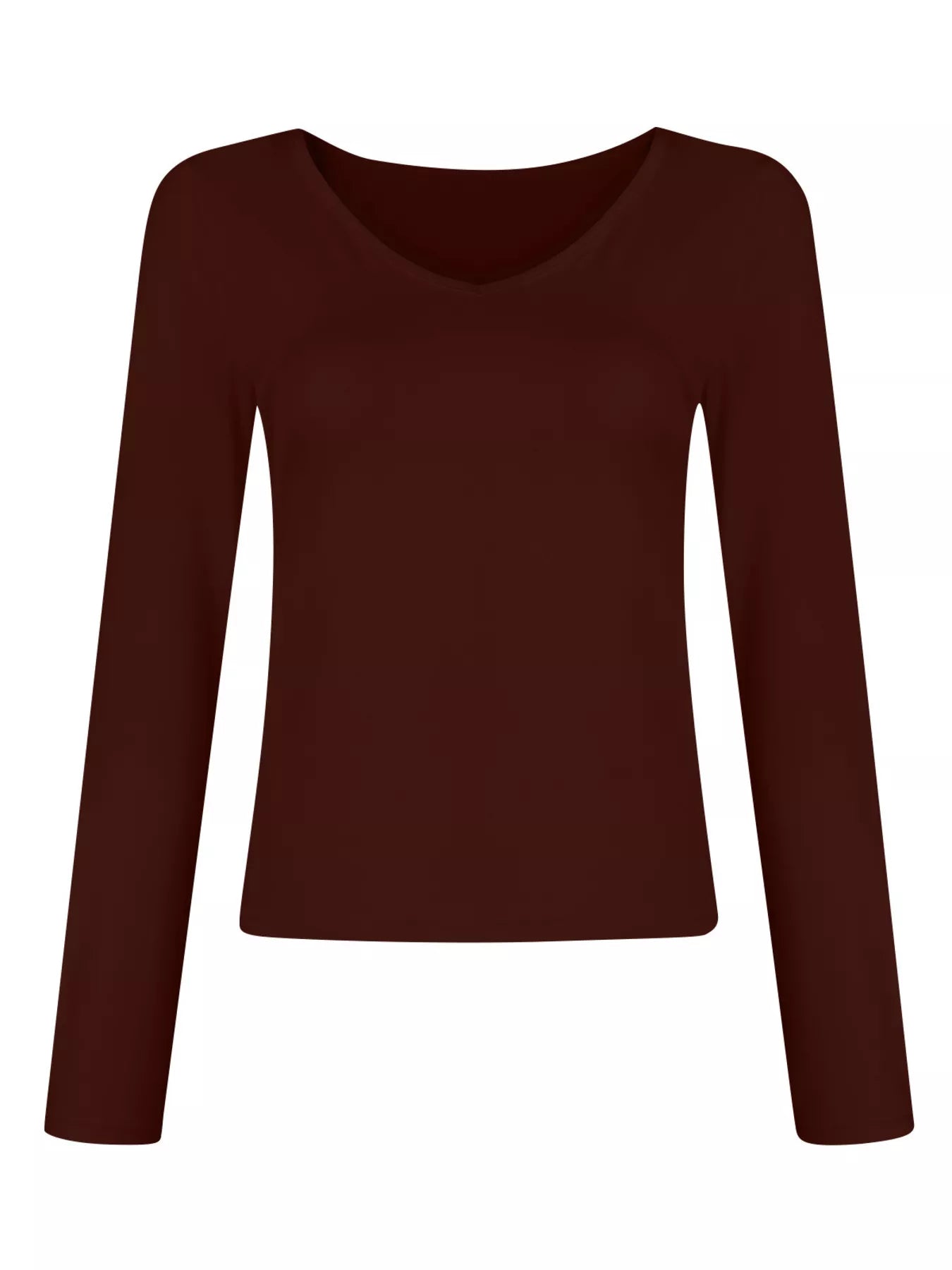 Full Size Slim Fit V-Neck Long Sleeve T-Shirt Plus Size Trendsi