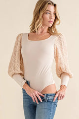 And The Why Textured Puff Sleeve Bodysuit OutfitFlow