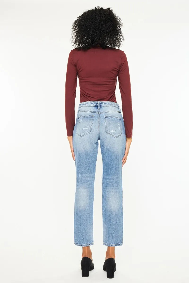 Kancan High Rise Distressed Boyfriend Jeans OutfitFlow