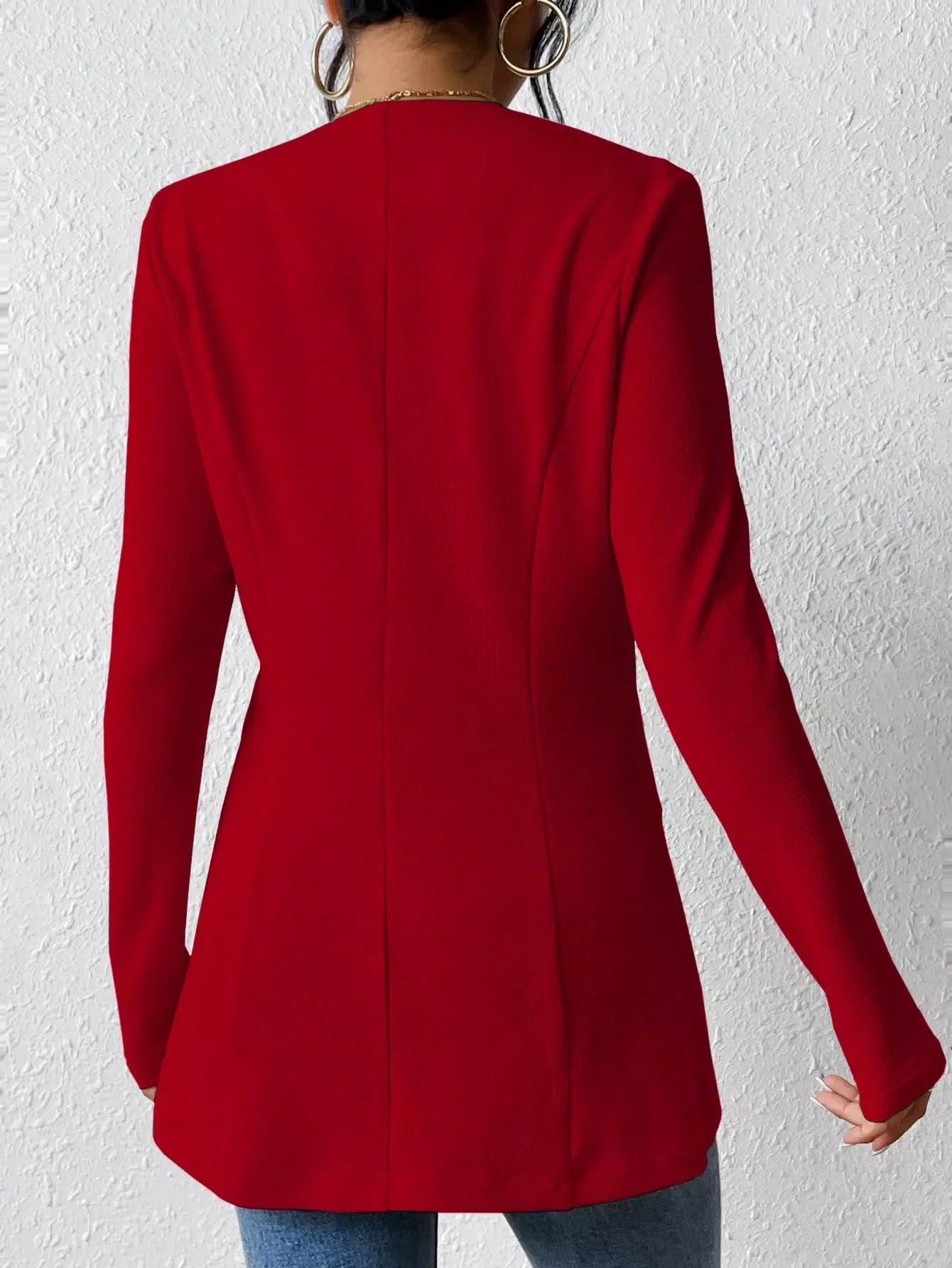 One Button Long Sleeve Blazer OutfitFlow