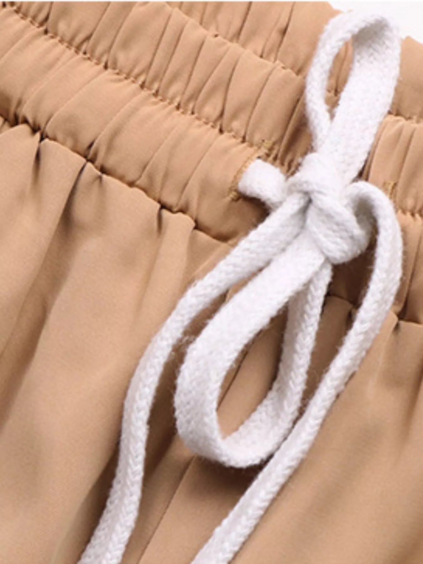 Wide Leg Drawstring Casual Pants OutfitFlow