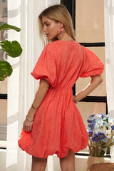 ADORA Puff Sleeve Floral Dress OutfitFlow