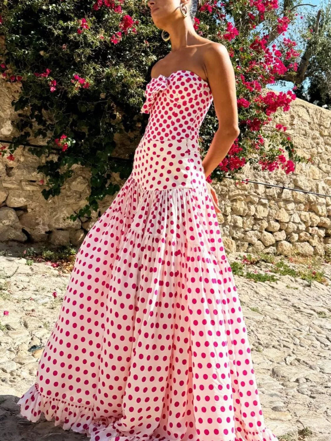 Printed One-Piece Swimwear and Skirt Set Red OutfitFlow