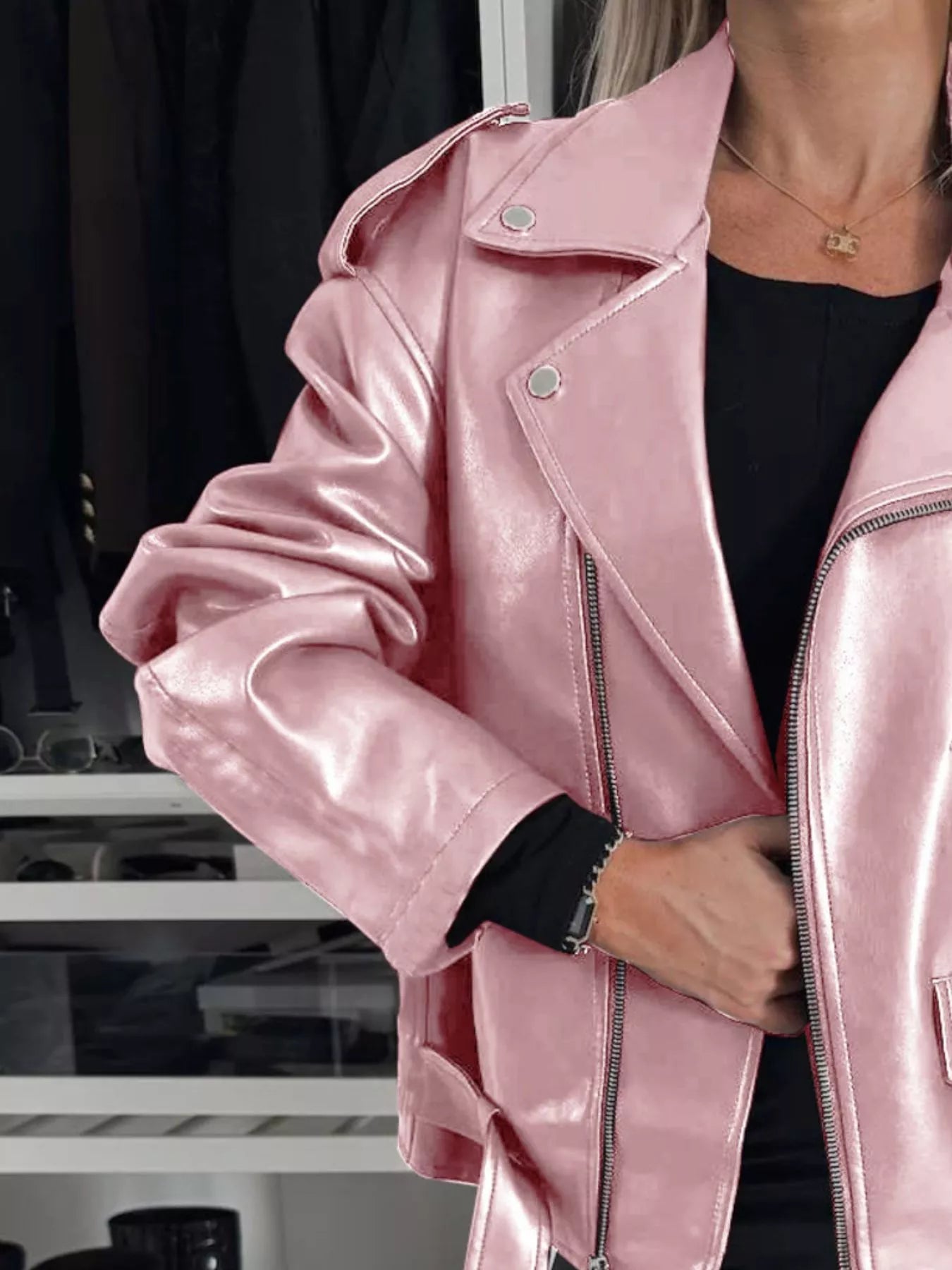 Full Size Zip Up Long Sleeve Jacket Plus Size Trendsi
