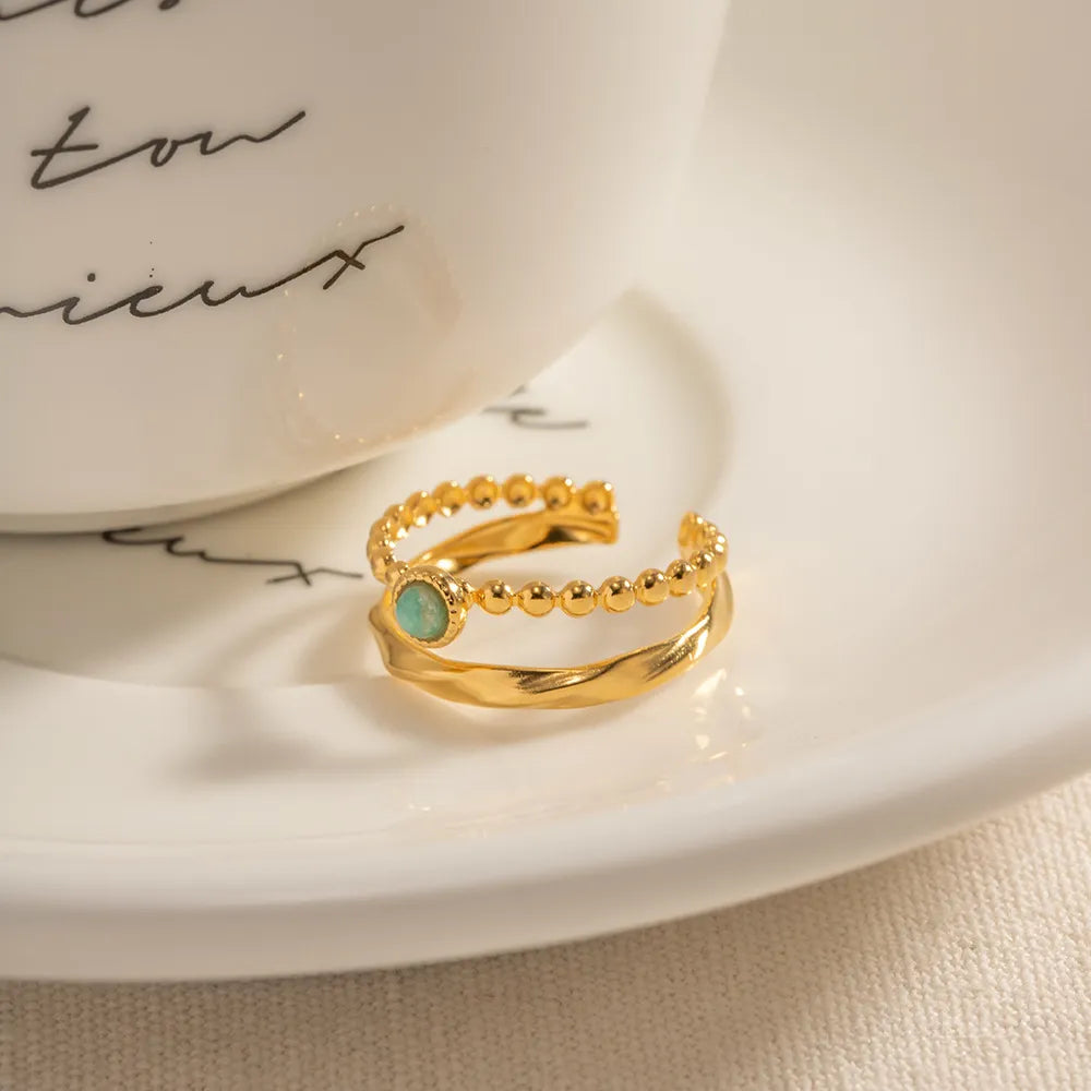 18K Gold-Plated Double Layered Open Ring OutfitFlow