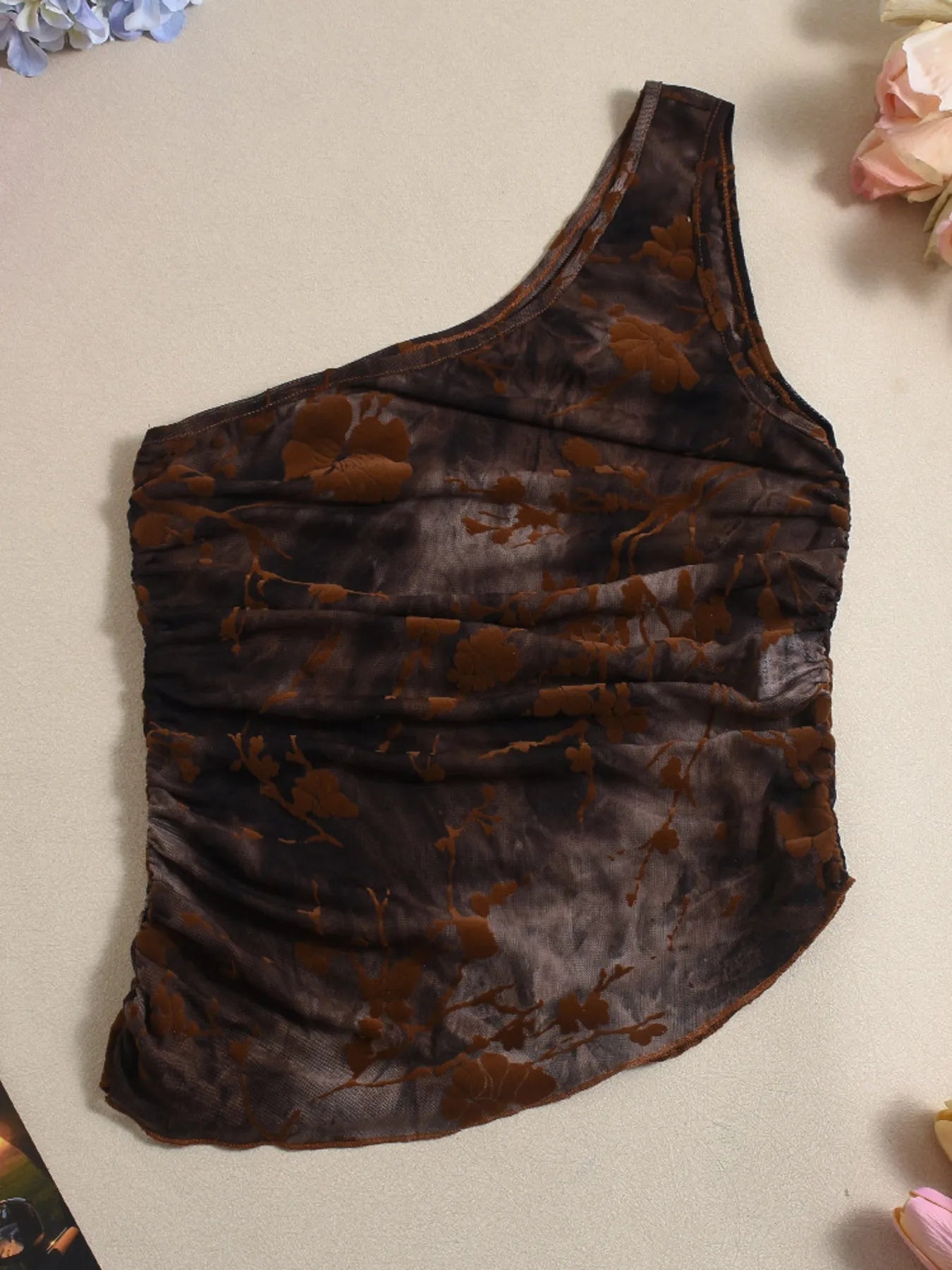 One Shoulder Printed Cami Top OutfitFlow
