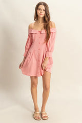 HYFVE Button Down Spaghetti Strap Mini Dress with Pockets OutfitFlow