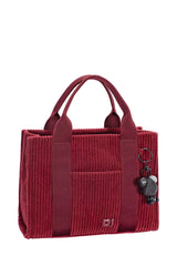 David Jones Corduroy Handbag Bag with Charm Details WINDSOR WINE One Size Trendsi