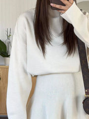 Round Neck Long Sleeve Mini Sweater Dress OutfitFlow