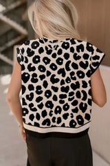 Leopard Cap Sleeve Sweater OutfitFlow